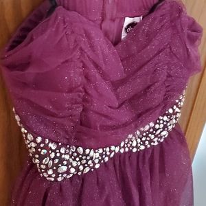 Deb Sparkling Fuchia Purple Formal Mini Dress